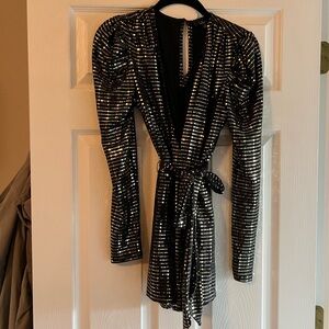 Black and Gold Sequin Romper